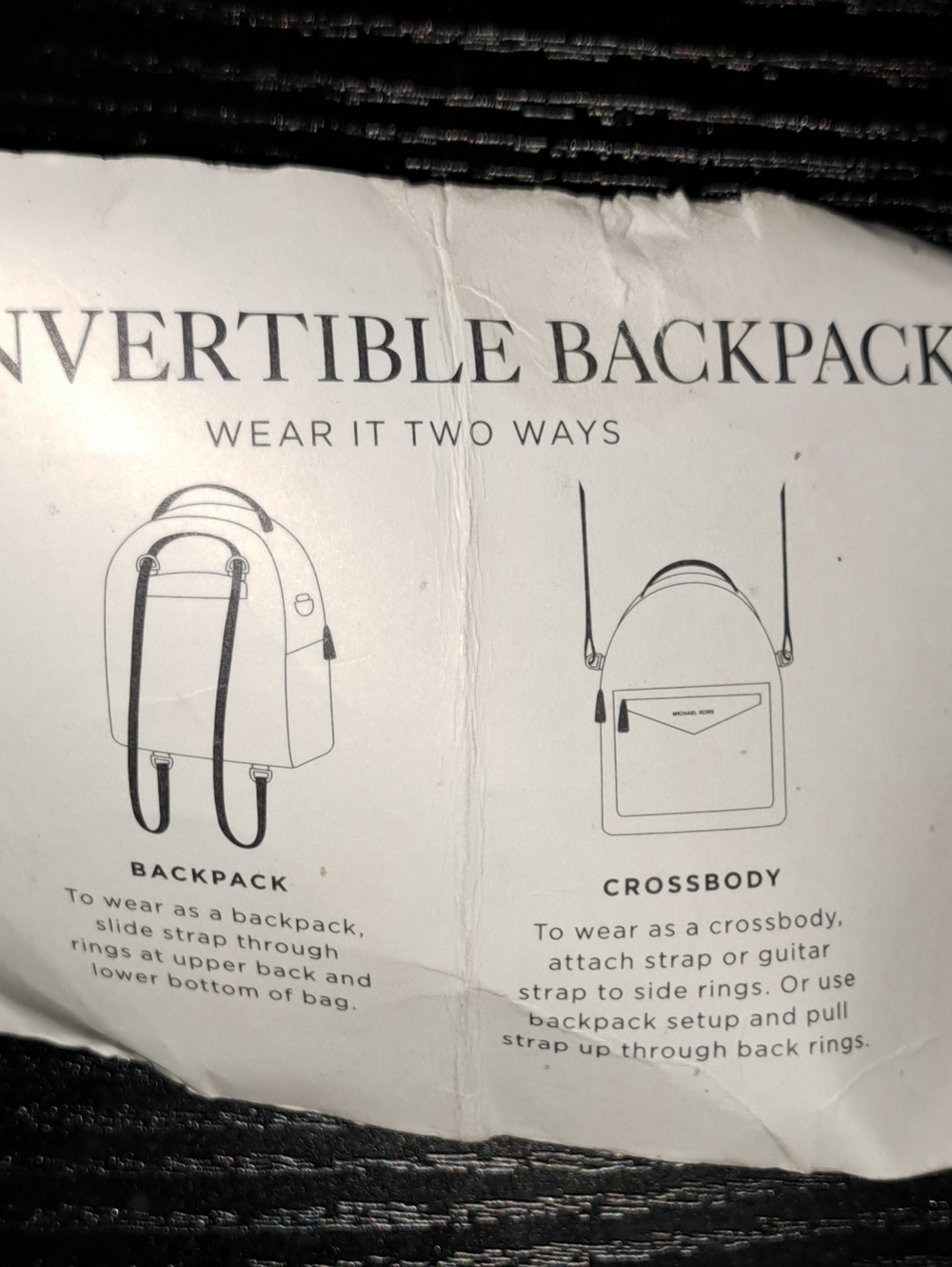 Michael Kors Black Leather Mini Backpack with Gold Accents - Picture 6 of 10